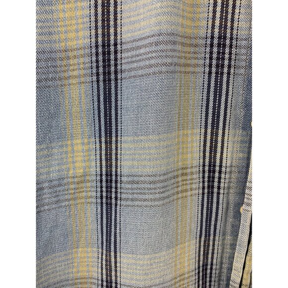 Basic Editions Mens XL Plaid Short Sleeve Button-Down Shirt Blue & Yellow - Picture 4 of 5